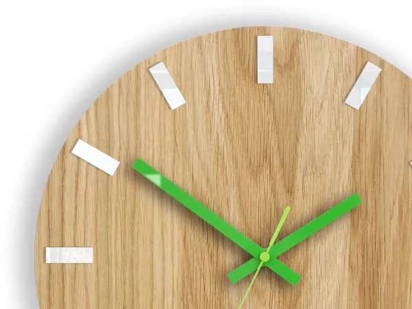 ModernClock Nástenné hodiny Simple Oak hnedo-zelené