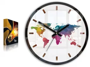 ModernClock Nástenné hodiny Map farebné