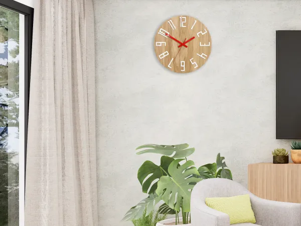 ModernClock Nástenné hodiny Slim Mit hnedo-červené