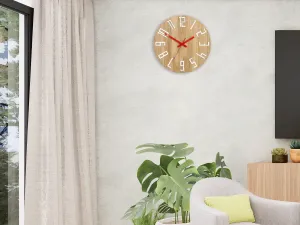 ModernClock Nástenné hodiny Slim Mit hnedo-červené