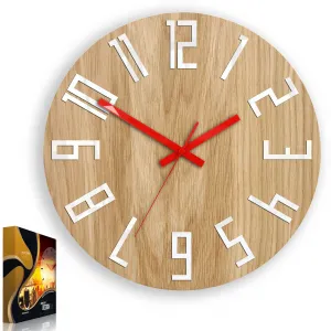 ModernClock Nástenné hodiny Slim Mit hnedo-červené