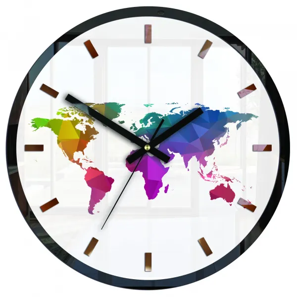 ModernClock Nástenné hodiny Map farebné