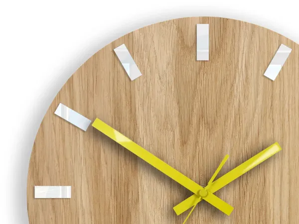 ModernClock Nástenné hodiny Simple Oak hnedo-žlté