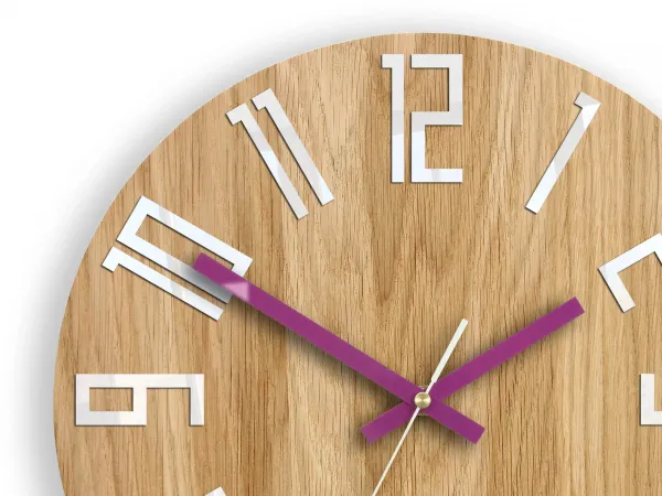 ModernClock Nástenné hodiny Slim Mit hnedo-fialové