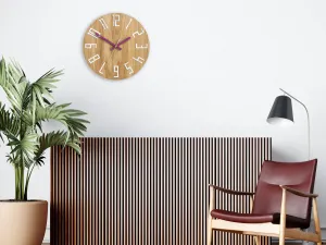 ModernClock Nástenné hodiny Slim Mit hnedo-fialové