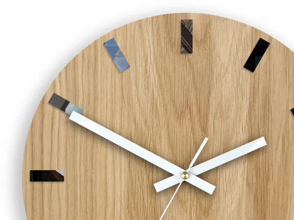 ModernClock Nástenné hodiny Simple-W hnedo-biele
