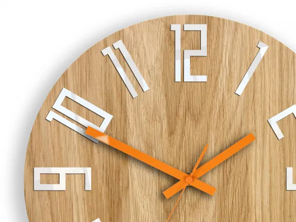 ModernClock Nástenné hodiny Slim Mit hnedo-oranžové