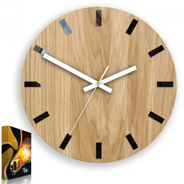 ModernClock Nástenné hodiny Simple-W hnedo-biele