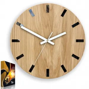 ModernClock Nástenné hodiny Simple-W hnedo-biele