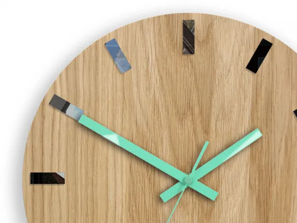 ModernClock Nástenné hodiny Simple-W hnedo-modré