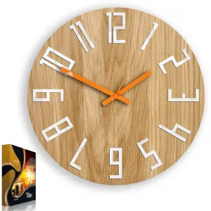 ModernClock Nástenné hodiny Slim Mit hnedo-oranžové
