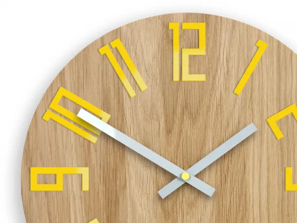 ModernClock Nástenné hodiny Drevo hnedo-žlté