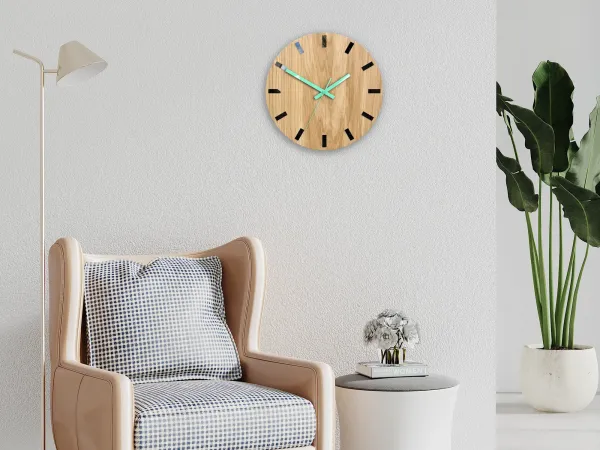 ModernClock Nástenné hodiny Simple-W hnedo-modré