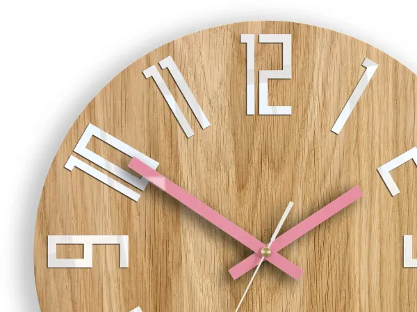 ModernClock Nástenné hodiny Slim Mit hnedo-ružové