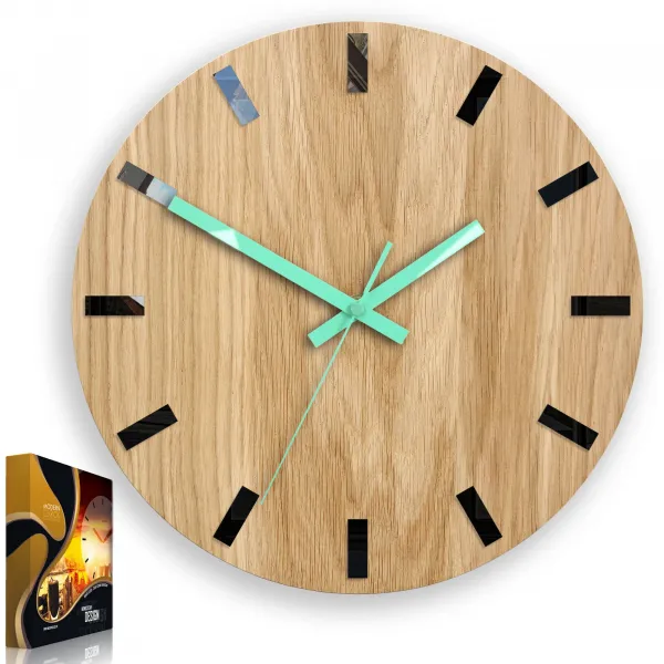 ModernClock Nástenné hodiny Simple-W hnedo-modré