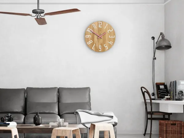 ModernClock Nástenné hodiny Slim Mit hnedo-ružové