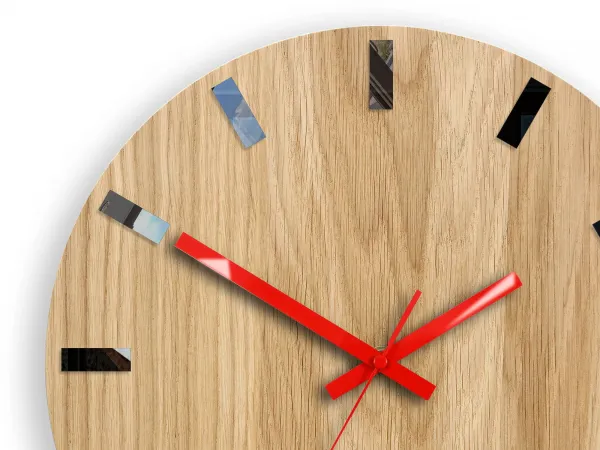 ModernClock Nástenné hodiny SImple-Y hnedo-červené