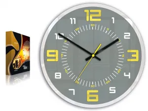 ModernClock Nástenné hodiny Orion šedo-žlté