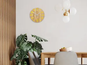 ModernClock Nástenné hodiny Drevo hnedo-žlté