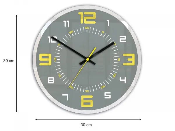 ModernClock Nástenné hodiny Orion šedo-žlté