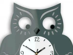 ModernClock Nástenné hodiny Owl sivé