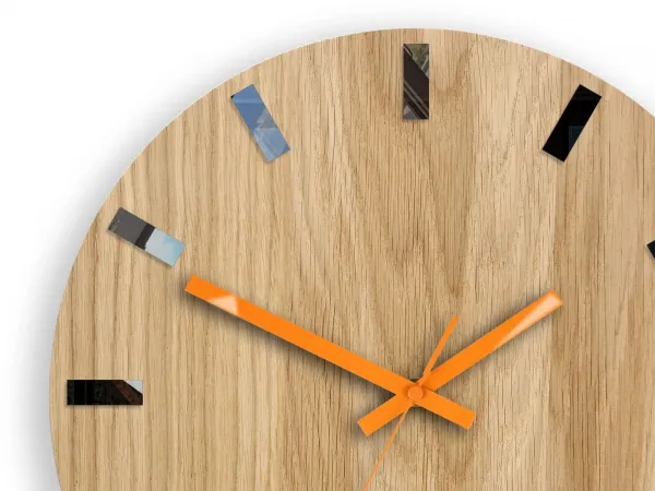 ModernClock Nástenné hodiny Simple-Y hnedo-oranžové