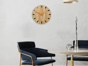ModernClock Nástenné hodiny Simple-Y hnedo-oranžové