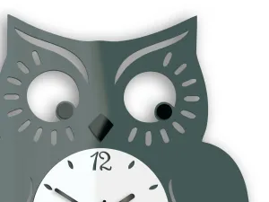 ModernClock Nástenné hodiny Owl sivé