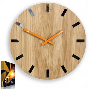 ModernClock Nástenné hodiny Simple-Y hnedo-oranžové