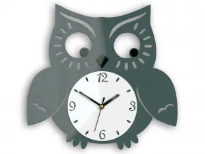 ModernClock Nástenné hodiny Owl sivé