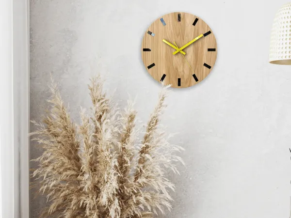 ModernClock Nástenné hodiny Simple-Y hnedo-žlté