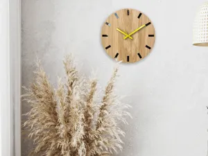ModernClock Nástenné hodiny Simple-Y hnedo-žlté
