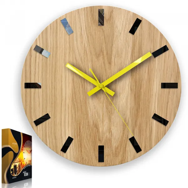 ModernClock Nástenné hodiny Simple-Y hnedo-žlté