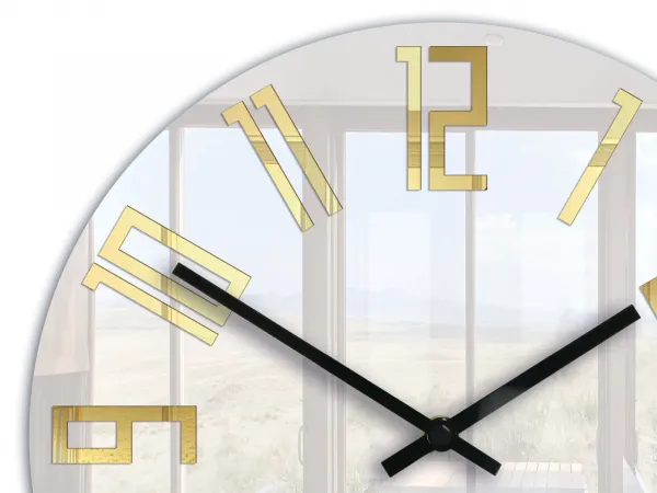 ModernClock Nástenné hodiny Slim Gold biele