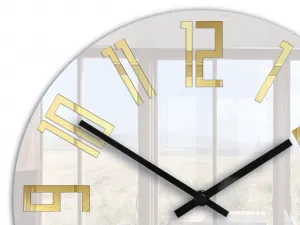 ModernClock Nástenné hodiny Slim Gold biele