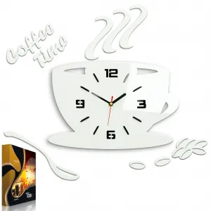 ModernClock Nástenné hodiny Coffee biele