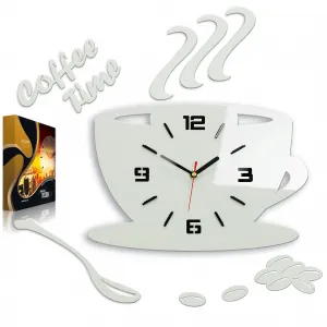 ModernClock Nástenné hodiny Coffee biele