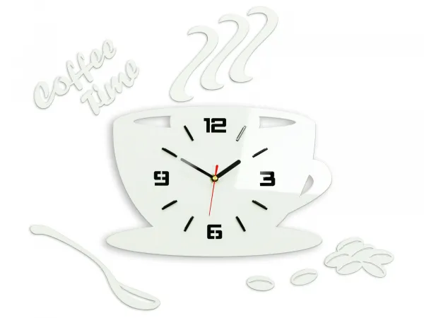 ModernClock Nástenné hodiny Coffee biele