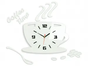 ModernClock Nástenné hodiny Coffee biele