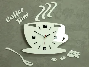 ModernClock Nástenné hodiny Coffee biele