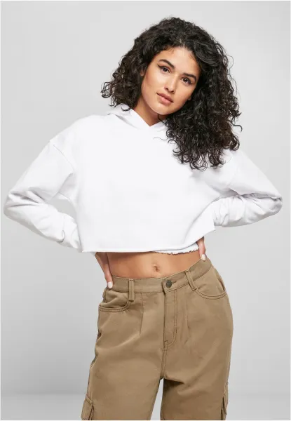 Women's Oversized Cropped Hoody White