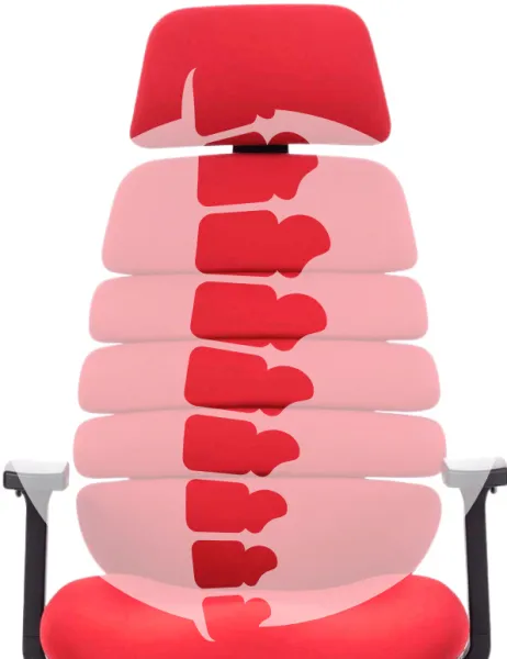 MERCURY Ergonomická kancelárska stolička SPINE červená, s opierkou hlavy