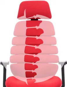 MERCURY Ergonomická kancelárska stolička SPINE červená, s opierkou hlavy