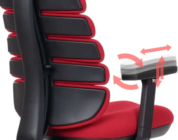 MERCURY Ergonomická kancelárska stolička SPINE červená, s opierkou hlavy