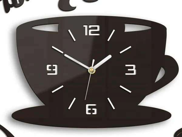 Moderné nástenné hodiny COFFE TIME 3D WENGE wenge