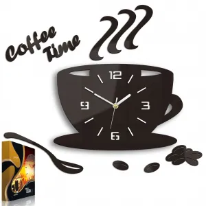 Moderné nástenné hodiny COFFE TIME 3D WENGE wenge