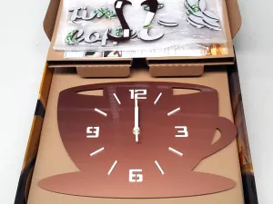 Moderné nástenné hodiny COFFE TIME 3D COPPER copper