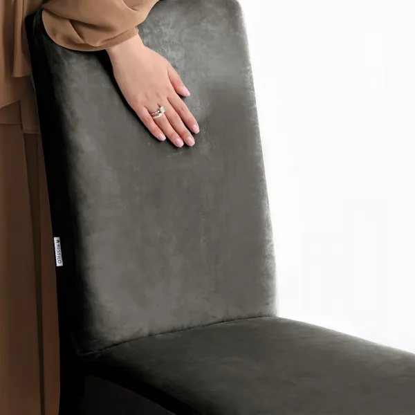 Restilo Napínací potah na židli s opěradlem SENTO 4 ks tmavě šedý