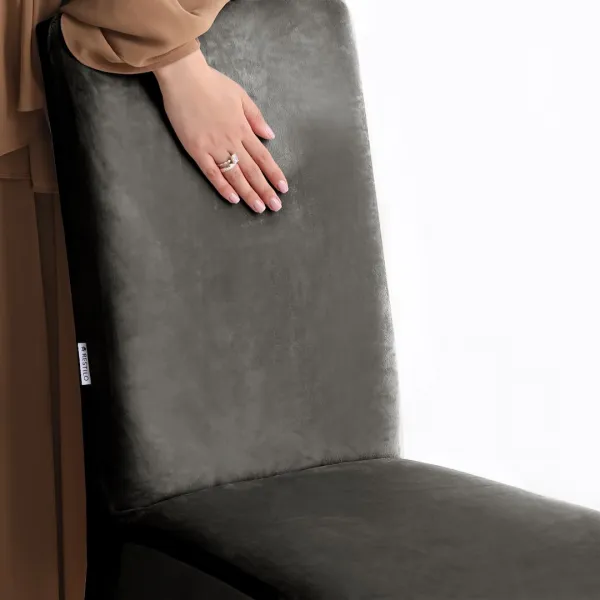 Restilo Napínací potah na židli s opěradlem SENTO 4 ks tmavě šedý