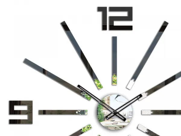 ModernClock 3D nalepovacie hodiny Big Sheen čierne